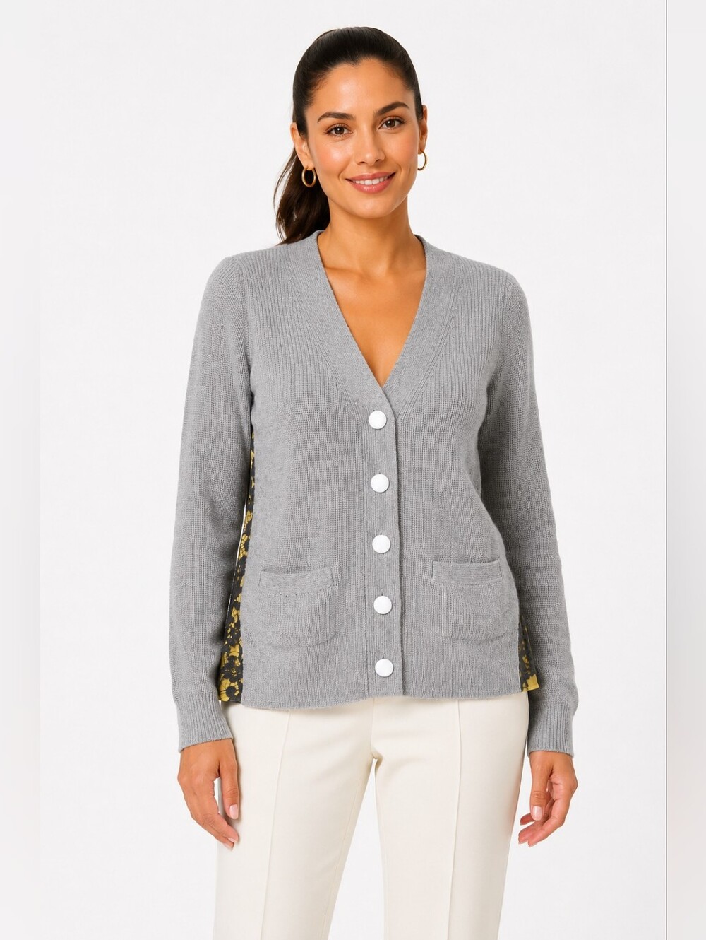 Sacai Womens US Small S 100% Wool Gray Lace Back Cardigan Japan Size 2